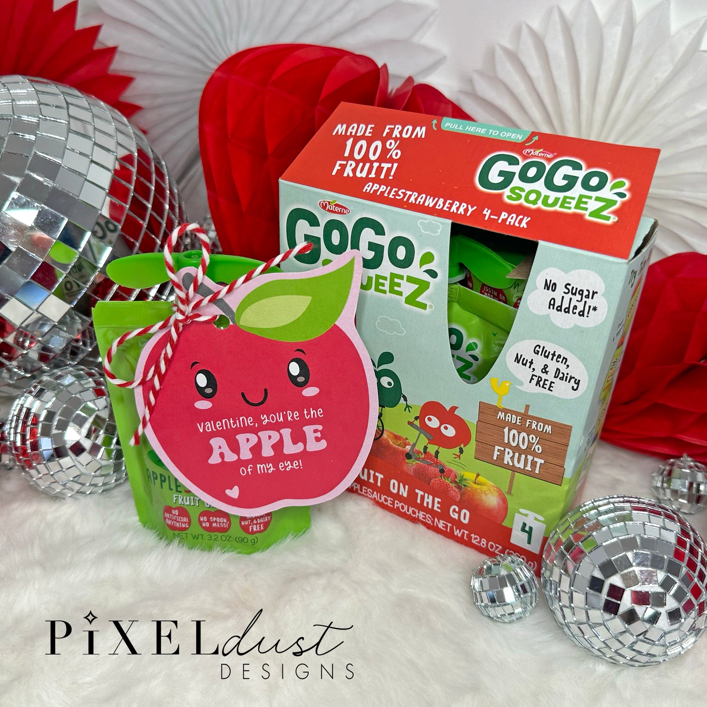 Apple Printable Valentine Cards for Kids and Toddlers - Applesauce Valentines