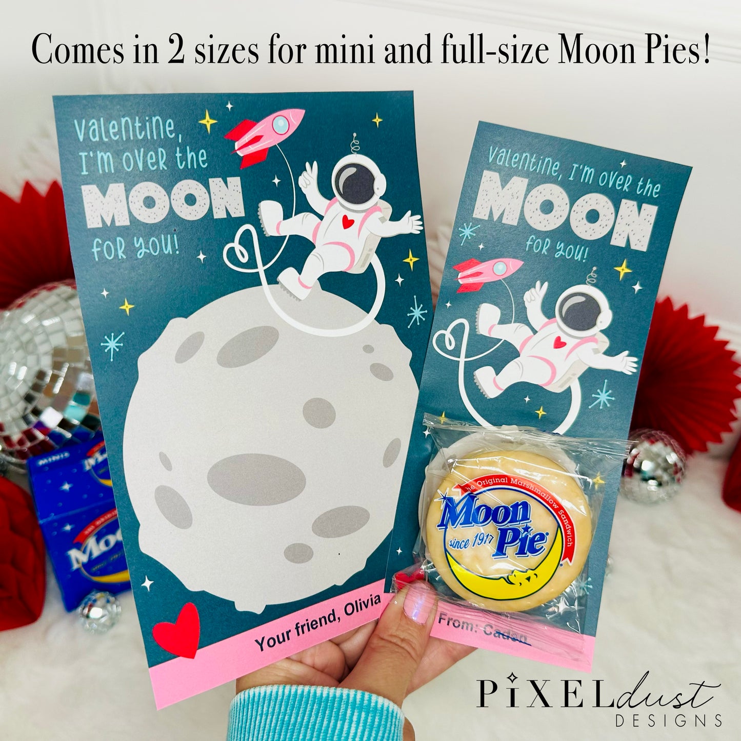 Astronaut Printable Classroom Valentine Cards for Kids