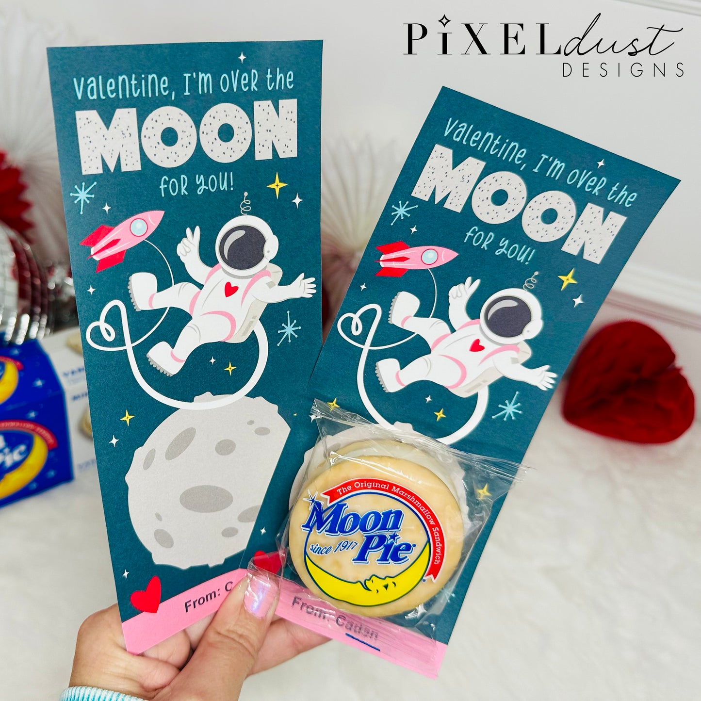 Astronaut Printable Classroom Valentine Cards for Kids
