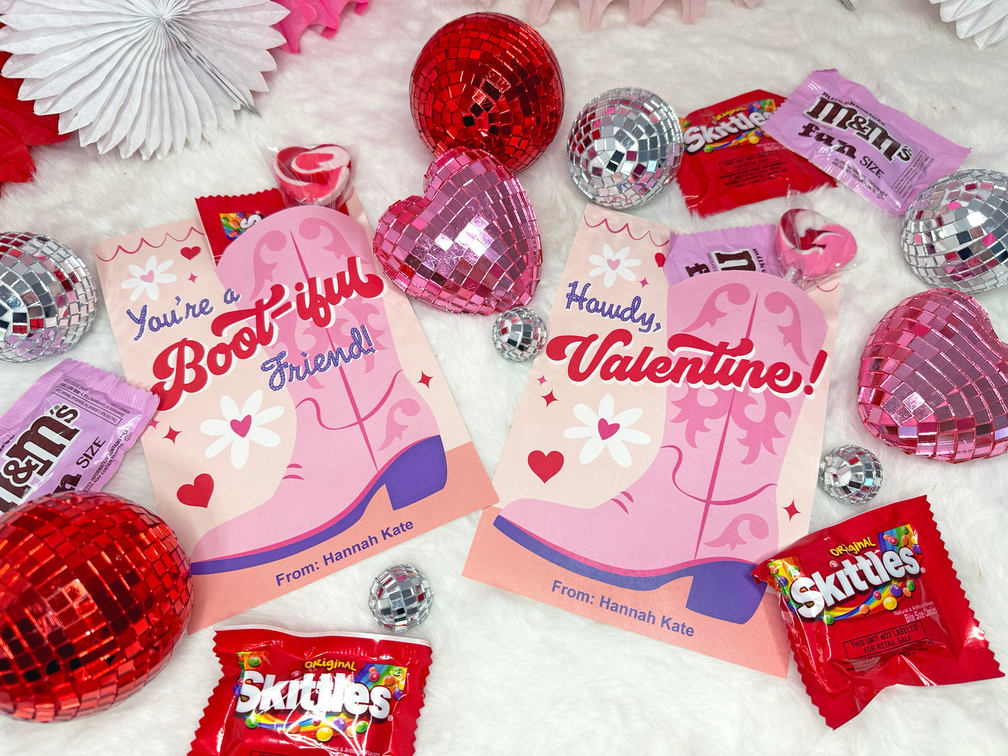 Cowgirl Boot Valentine Treat Holder Printable Cards