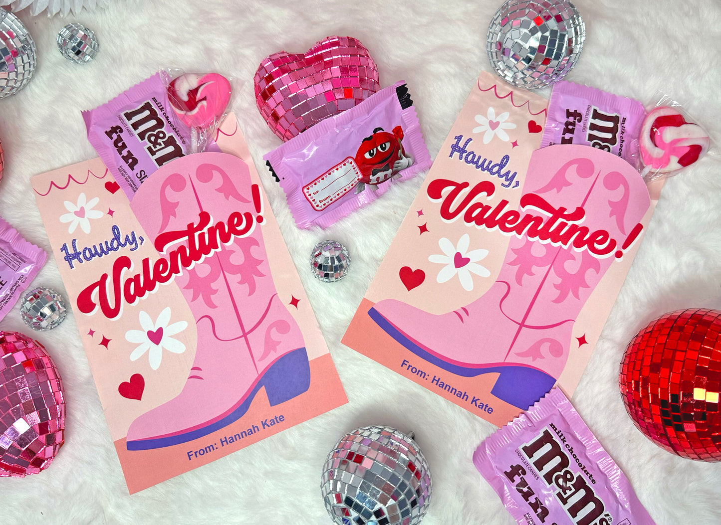 Cowgirl Boot Valentine Treat Holder Printable Cards