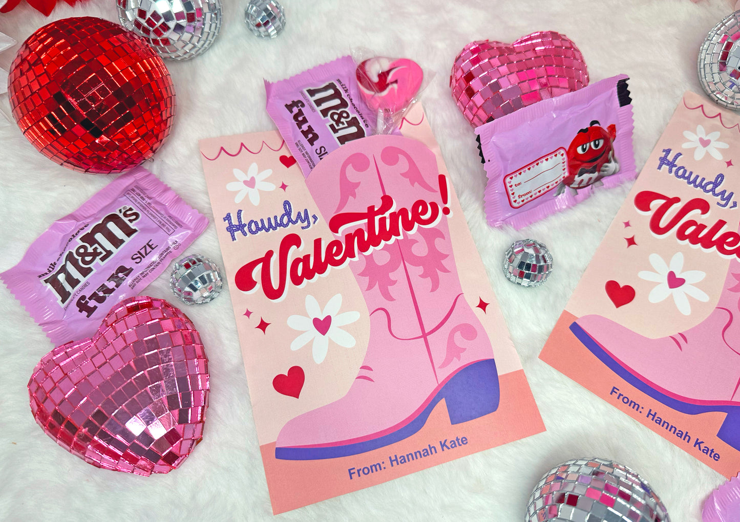 Cowgirl Boot Valentine Treat Holder Printable Cards