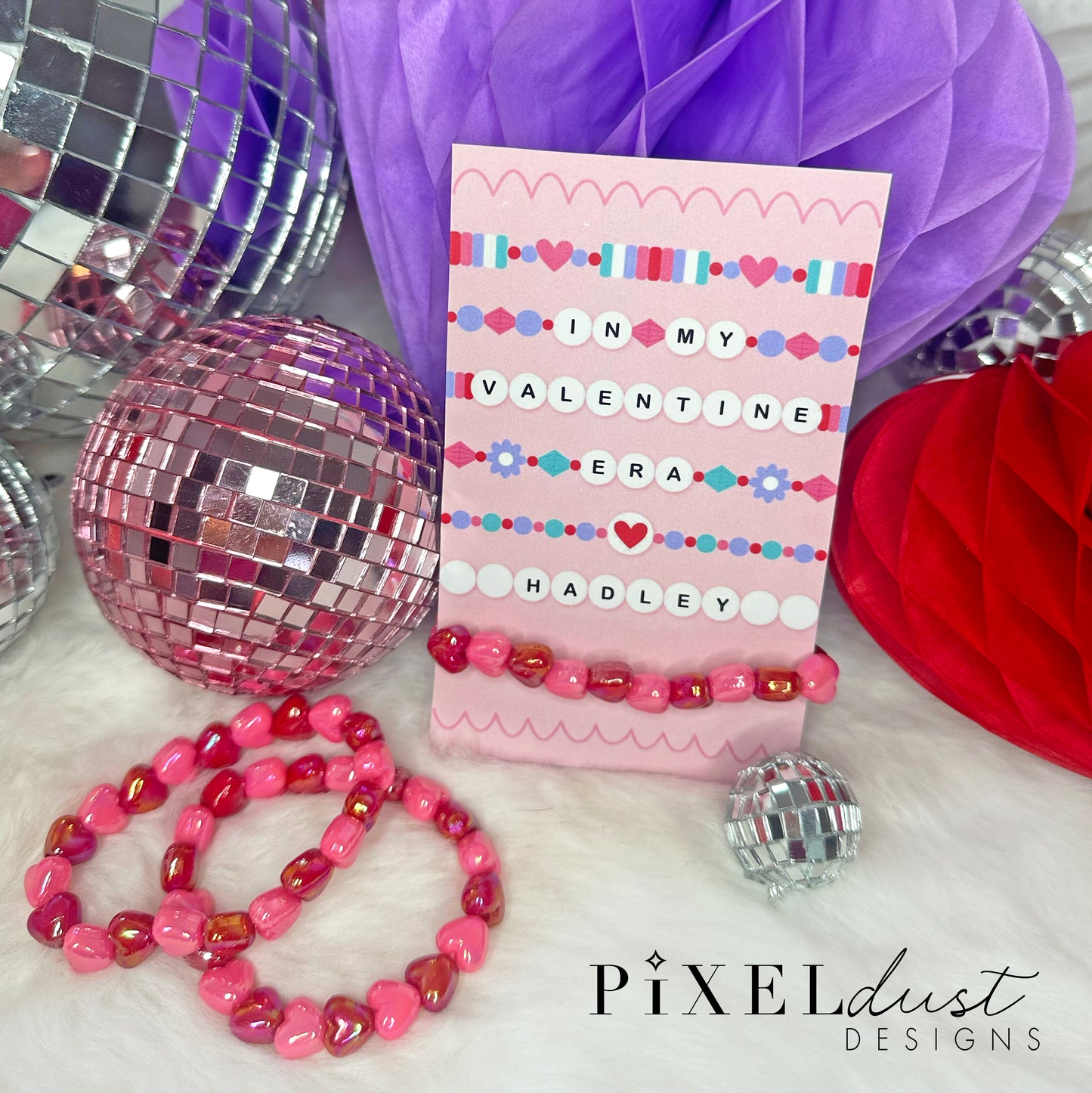 Beaded Bracelet Printable Valentine Cards