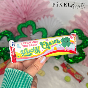 Lucky Charms Bag Topper and Cereal Bar Wrappers, Printable St. Patrick's Day Treat
