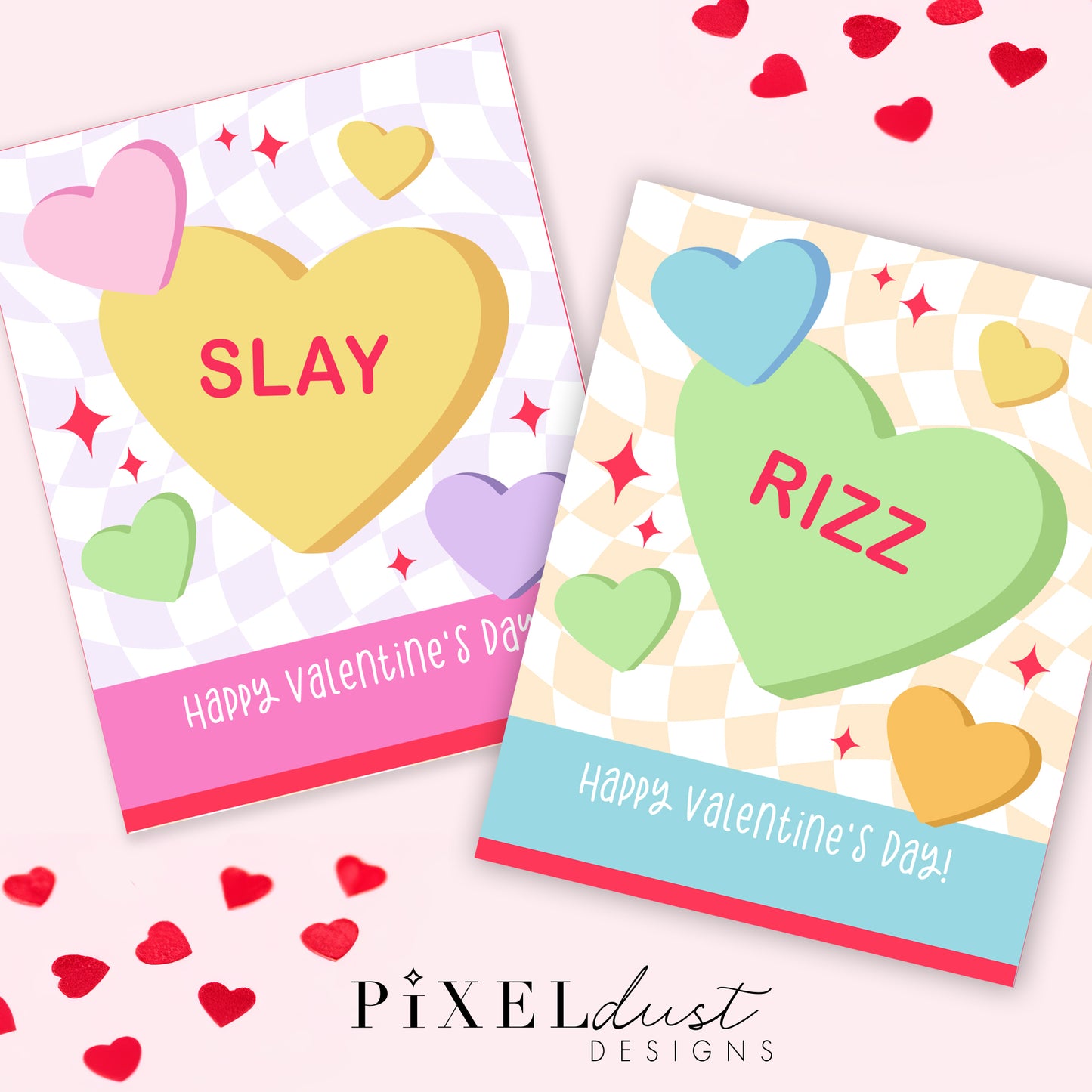 Printable Teen Slang Conversation Hearts Valentine Cards