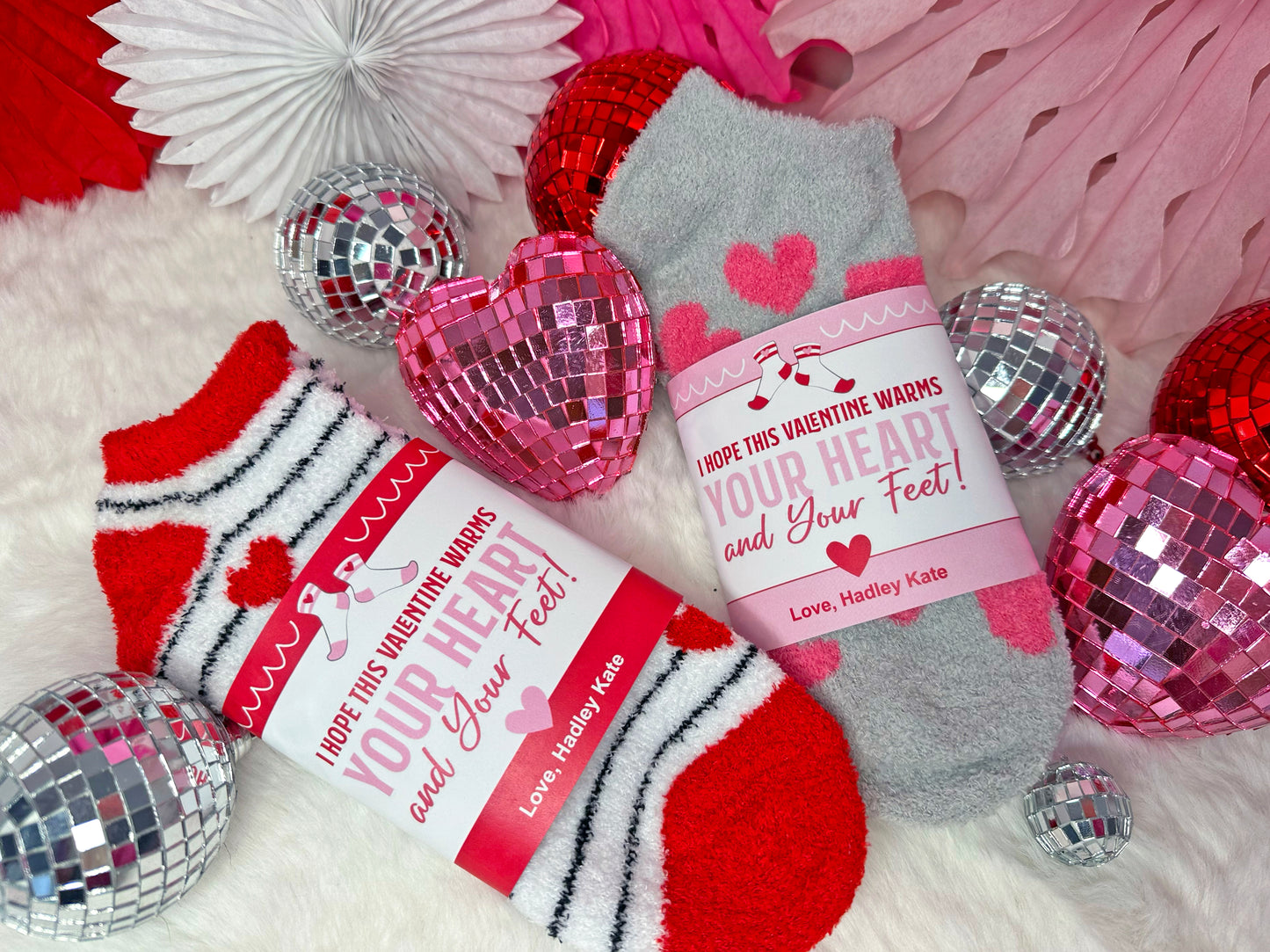 Printable Sock Valentine Tags and Wrappers