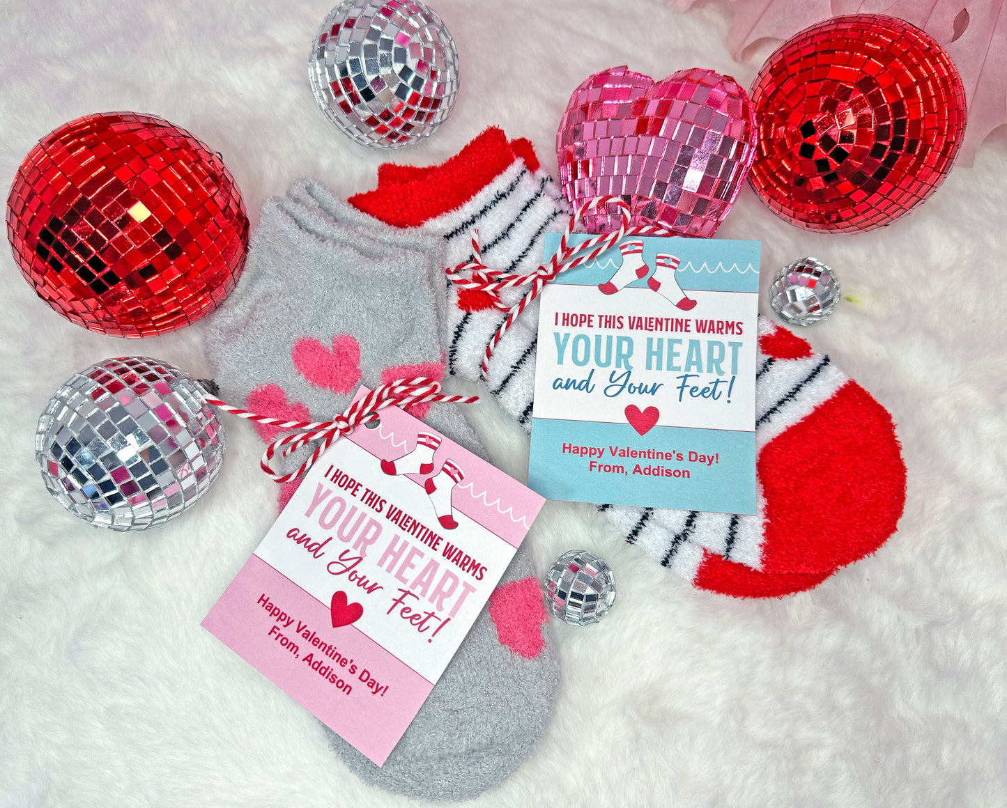 Printable Sock Valentine Tags and Wrappers