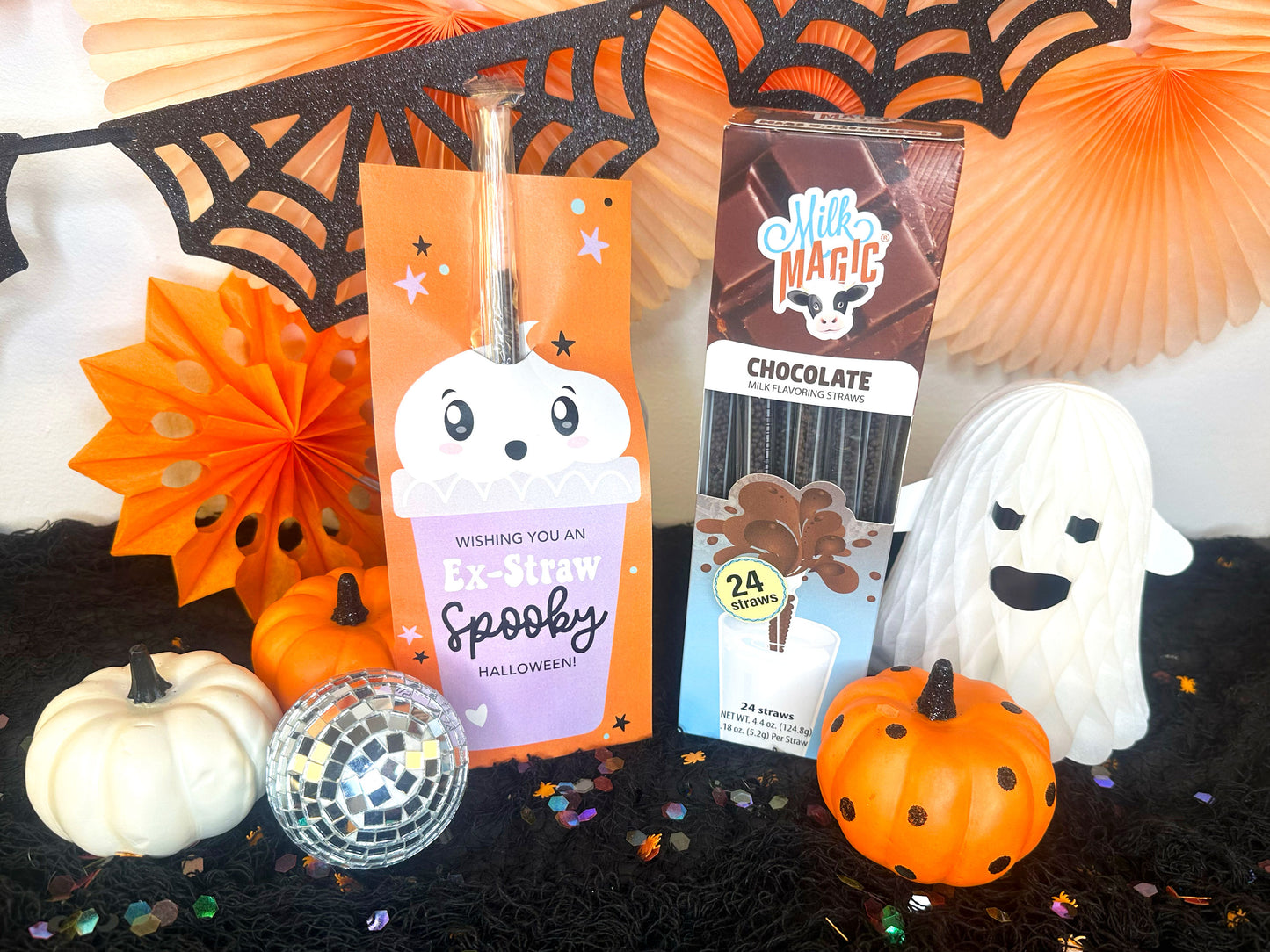 Spooky Silly Straw Printable Halloween Cards