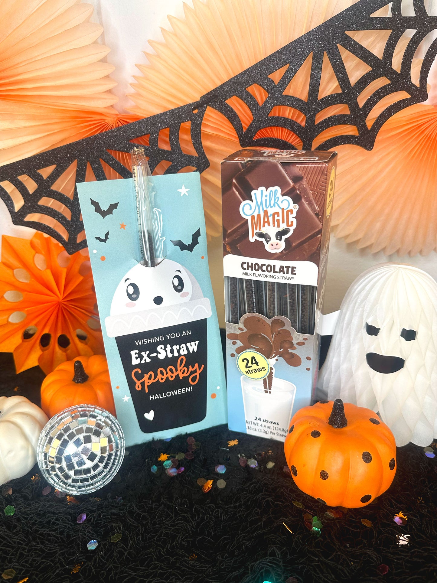 Spooky Silly Straw Printable Halloween Cards
