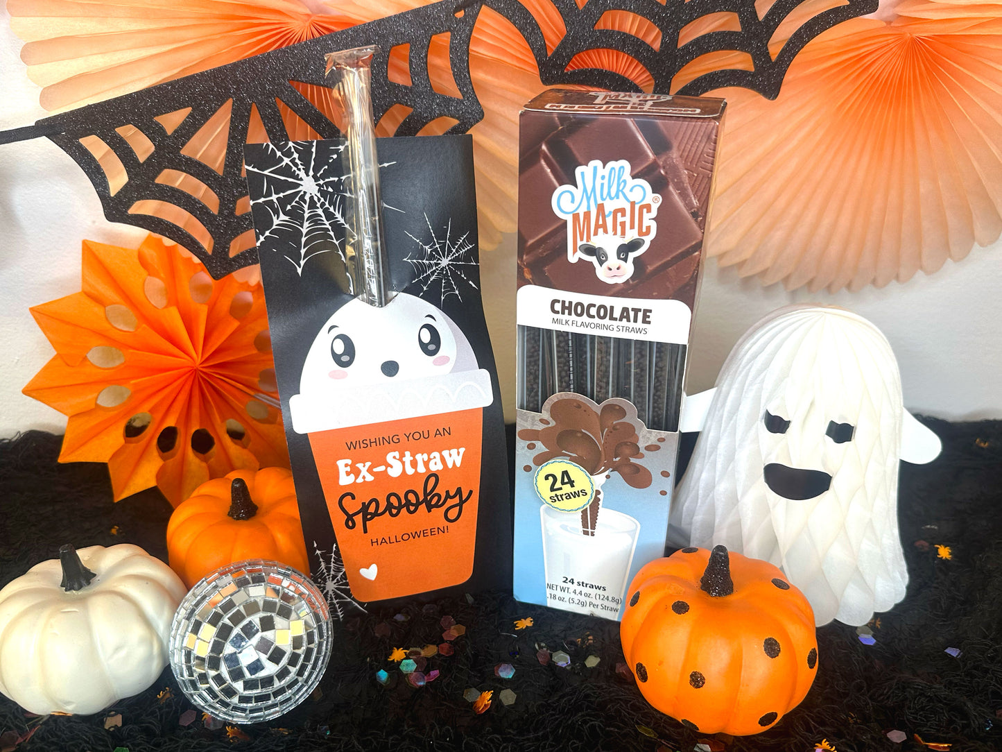 Spooky Silly Straw Printable Halloween Cards