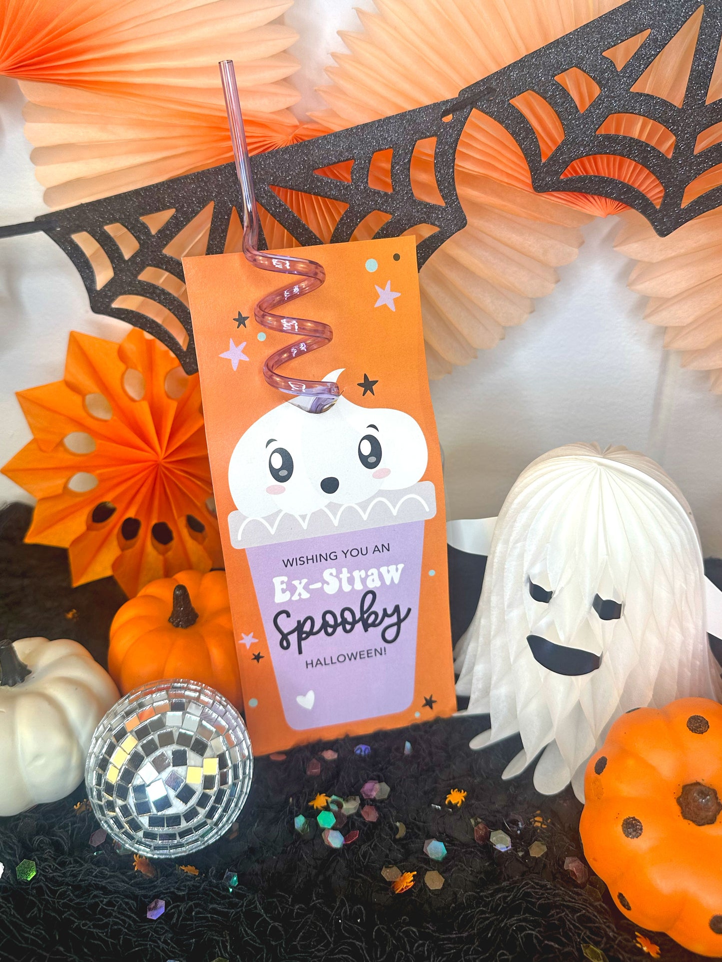 Spooky Silly Straw Printable Halloween Cards