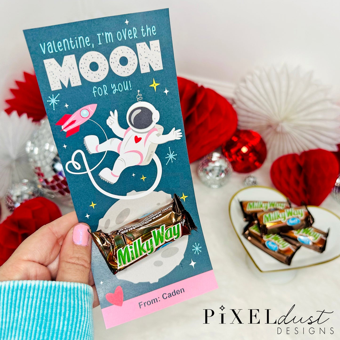 Astronaut Printable Classroom Valentine Cards for Kids