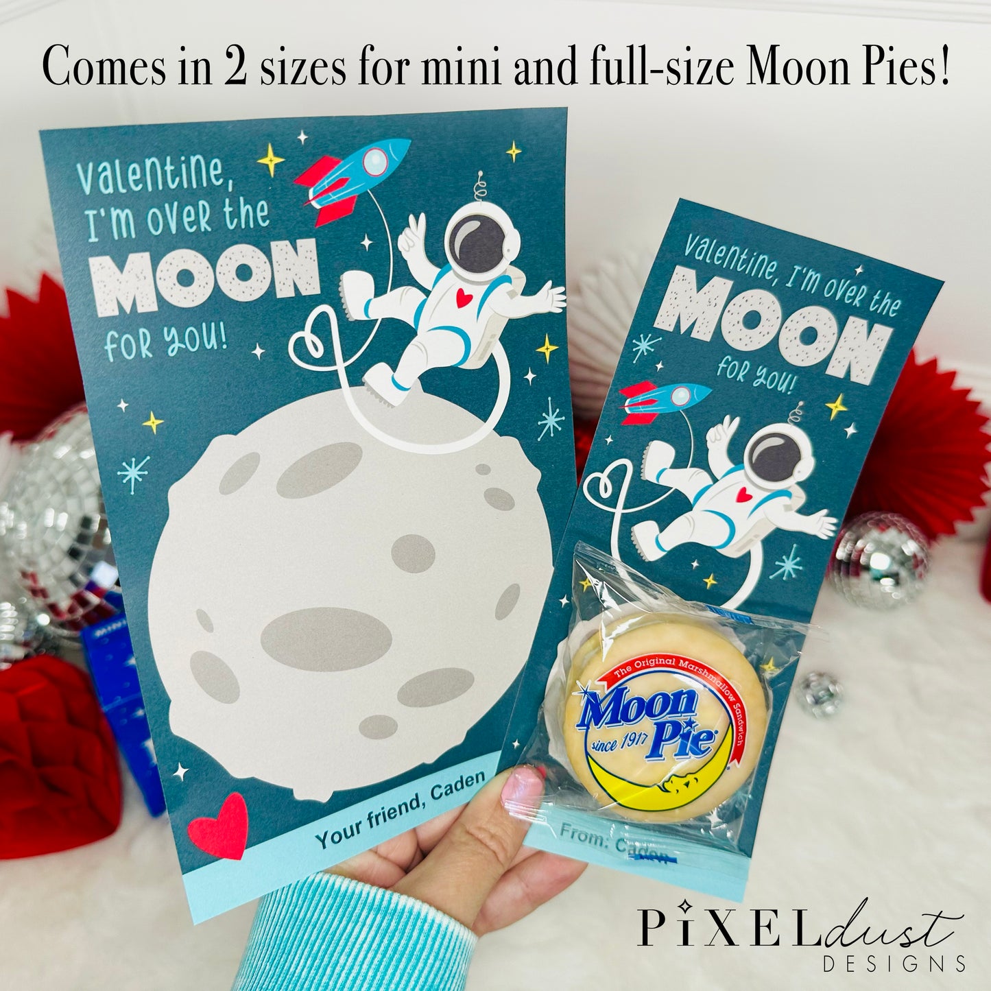 Astronaut Printable Classroom Valentine Cards for Kids
