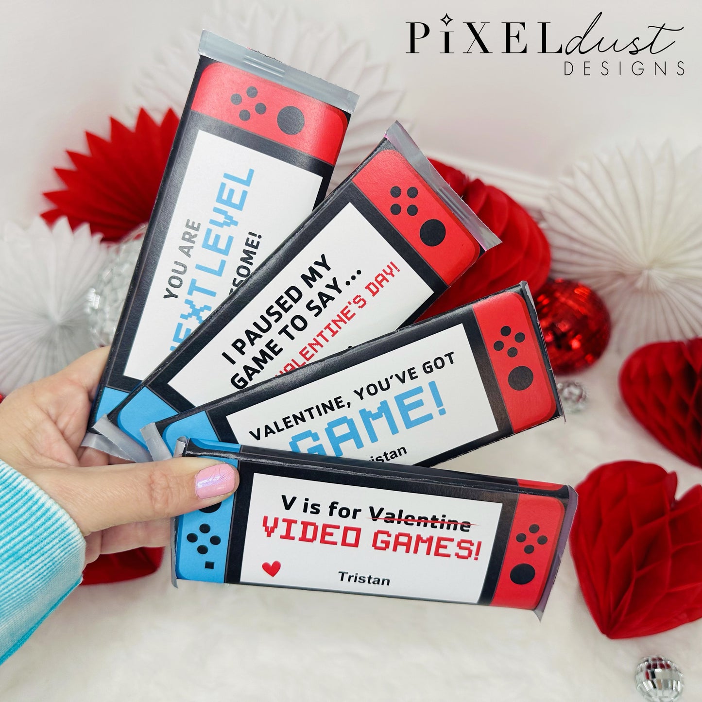 Video Game Printable Valentine Candy Cards