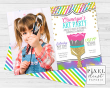 Load image into Gallery viewer, Art Painting Girl&#39;s Printable Birthday Party Invitation File
