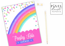 Load image into Gallery viewer, Rainbow Unicorn School Binder Cover Set
