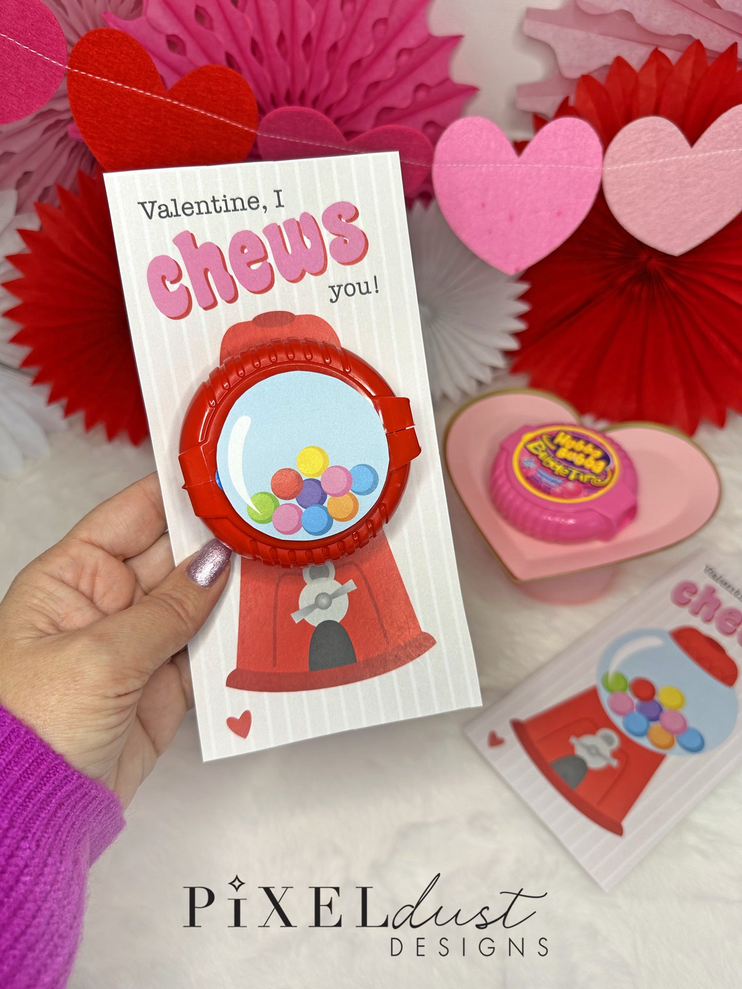 Bubblegum Machine Bubble Tape Bubble Gum Printable Valentines