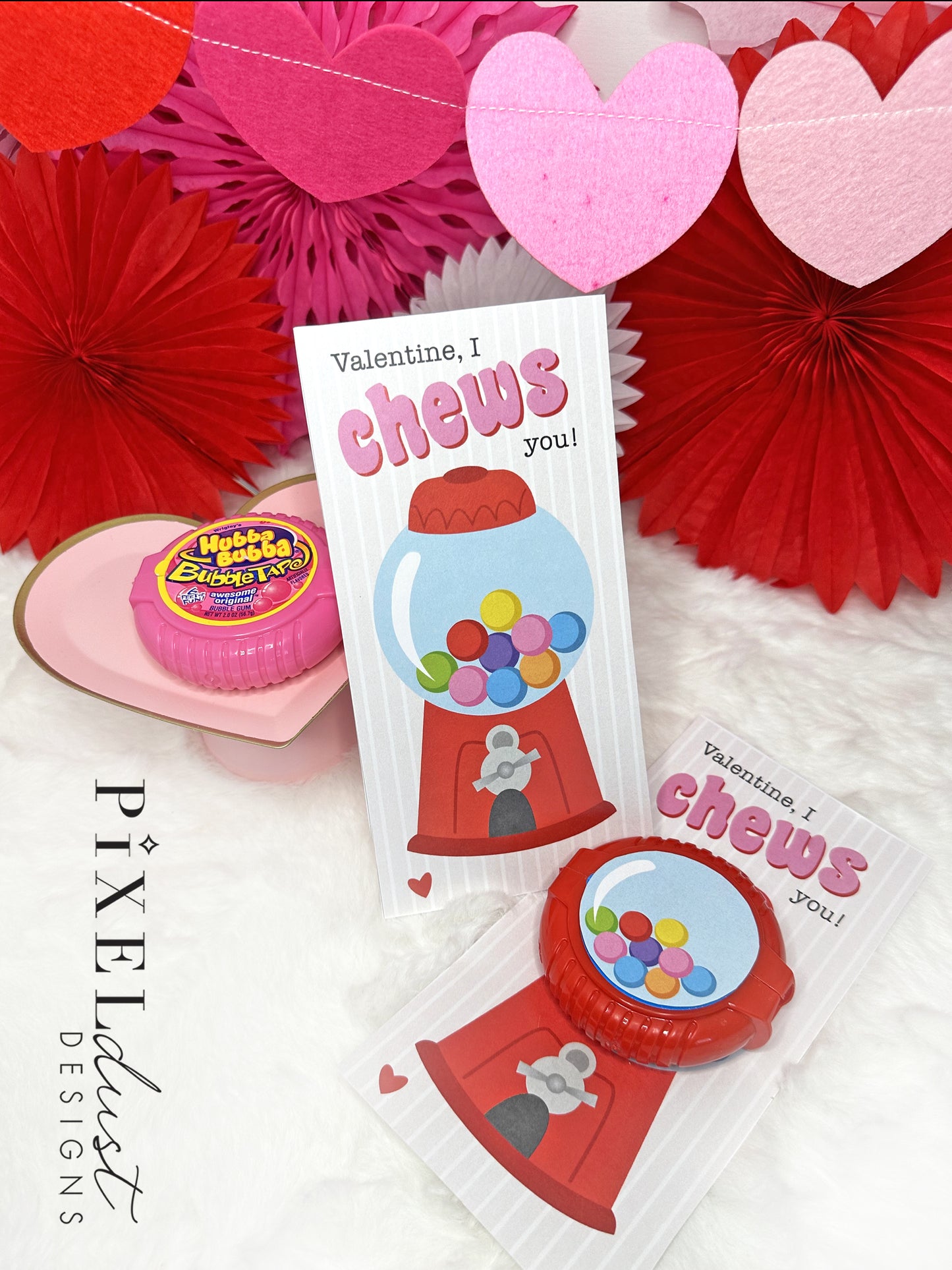 Bubblegum Machine Bubble Tape Bubble Gum Printable Valentines