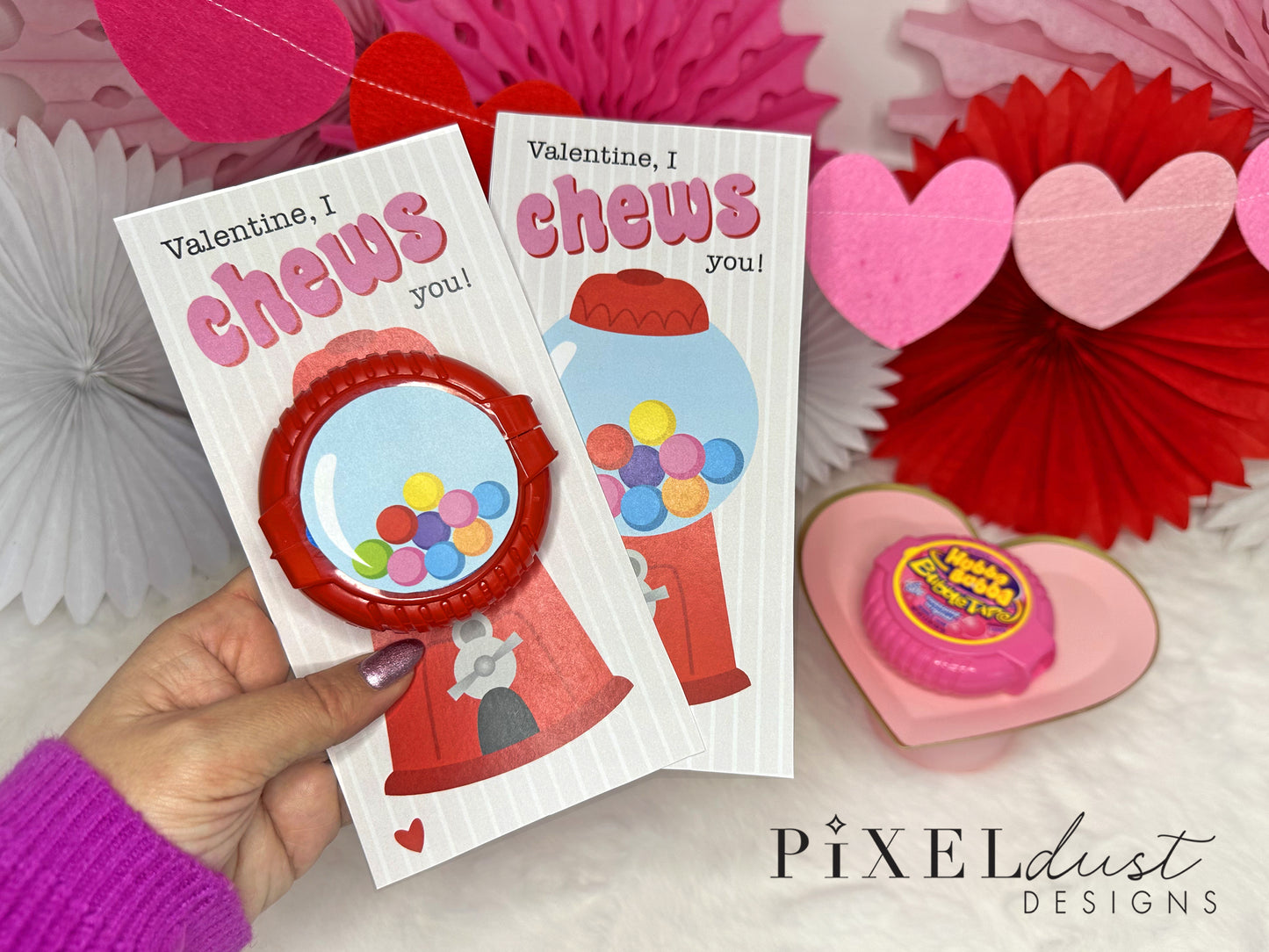 Bubblegum Machine Bubble Tape Bubble Gum Printable Valentines
