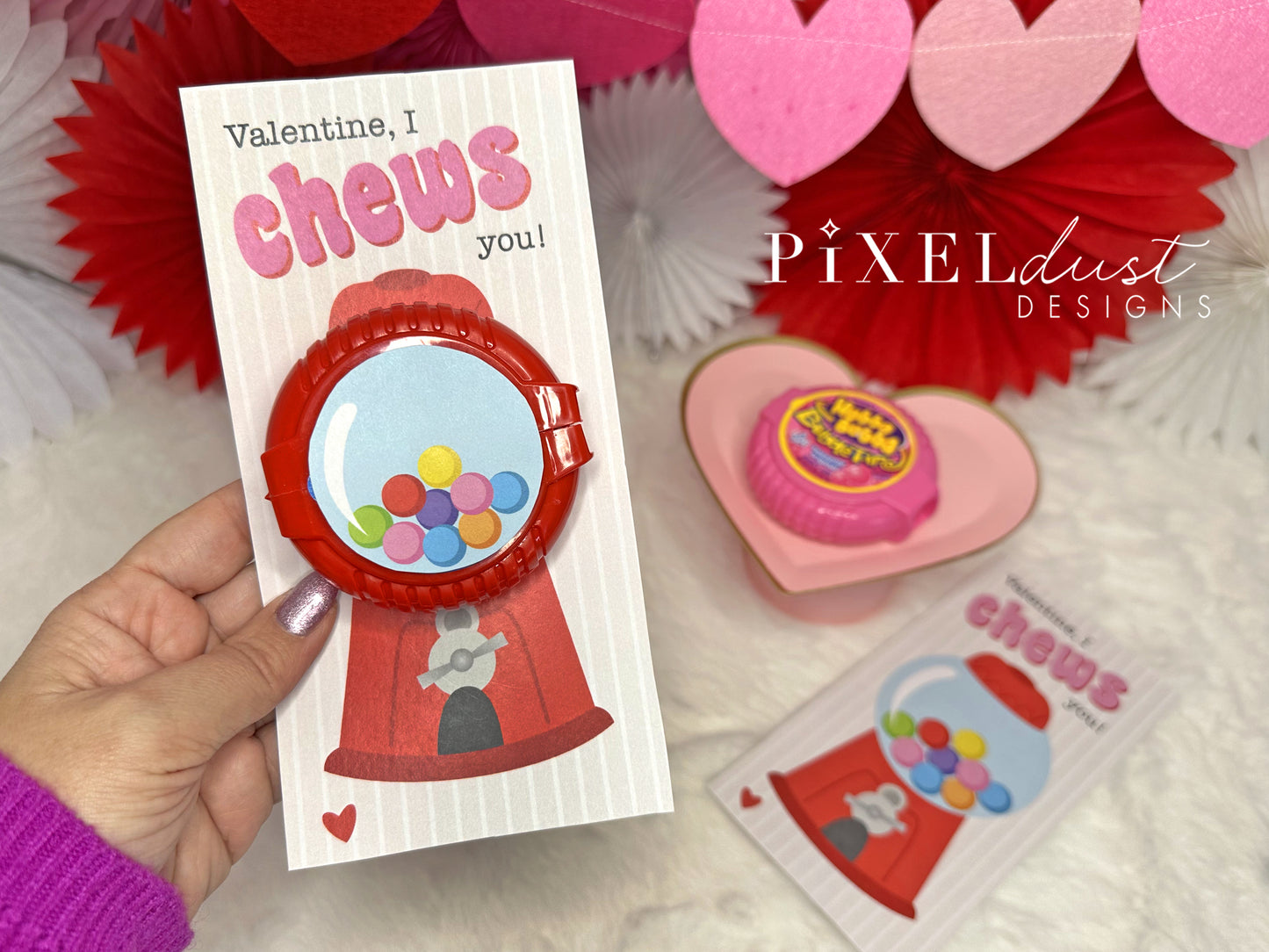 Bubblegum Machine Bubble Tape Bubble Gum Printable Valentines