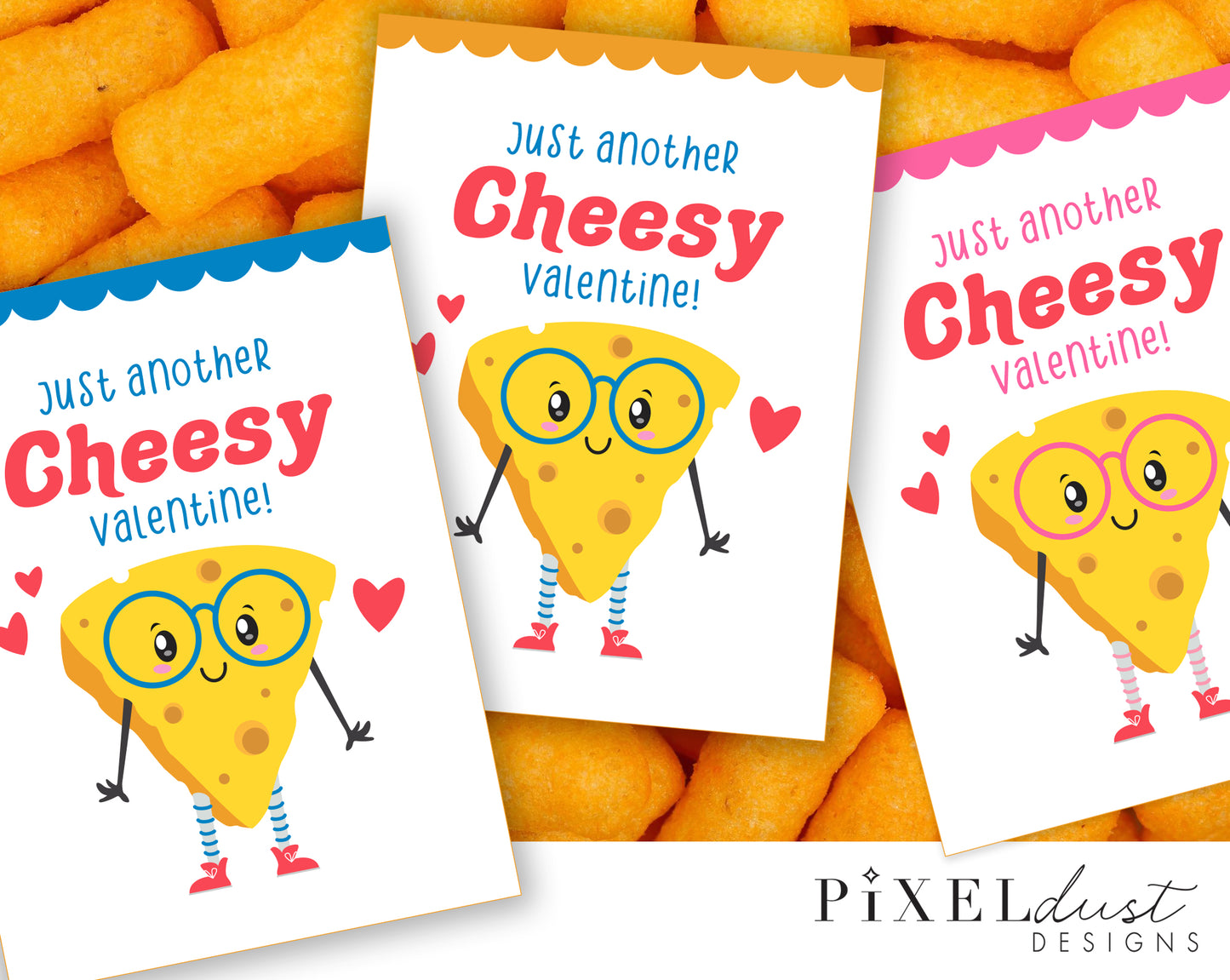 Cheesy Cheese Printable Valentine Cards for Kids