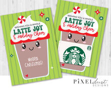 Load image into Gallery viewer, Latte Joy &amp; Holiday Cheer Coffee Gift Card Holder, Christmas Card
