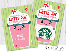 Load image into Gallery viewer, Latte Joy &amp; Holiday Cheer Coffee Gift Card Holder, Christmas Card
