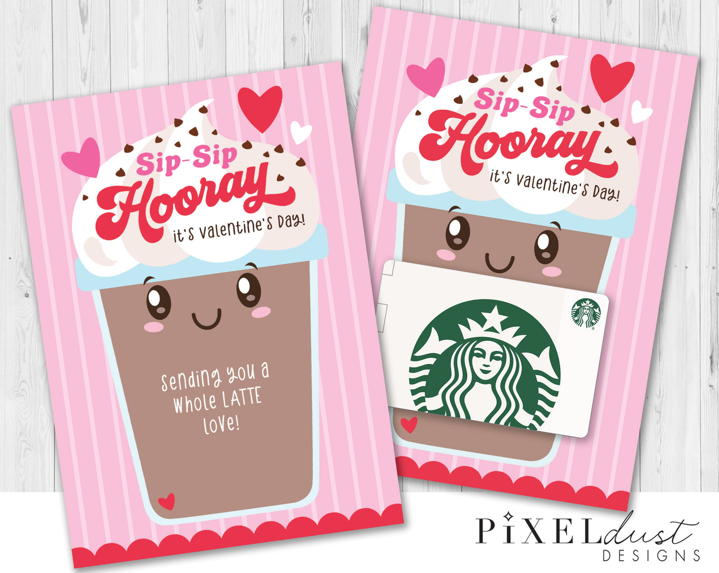 Valentine's Day Coffee Printable Gift Card Holder