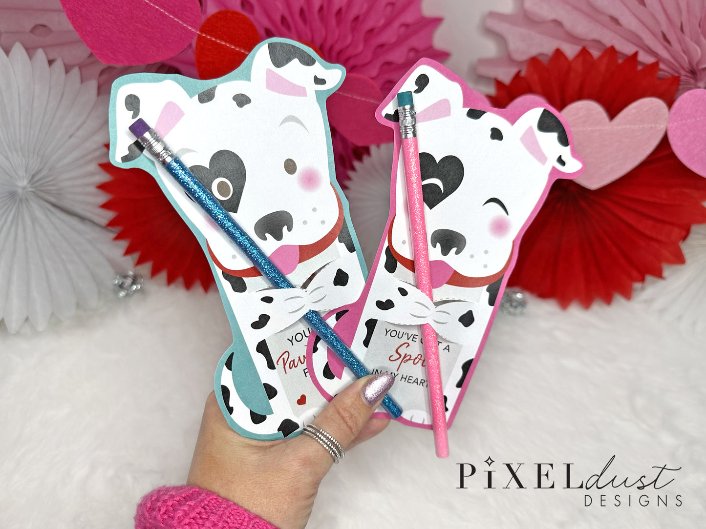 Dalmatian Printable Valentine Treat Holder Cards