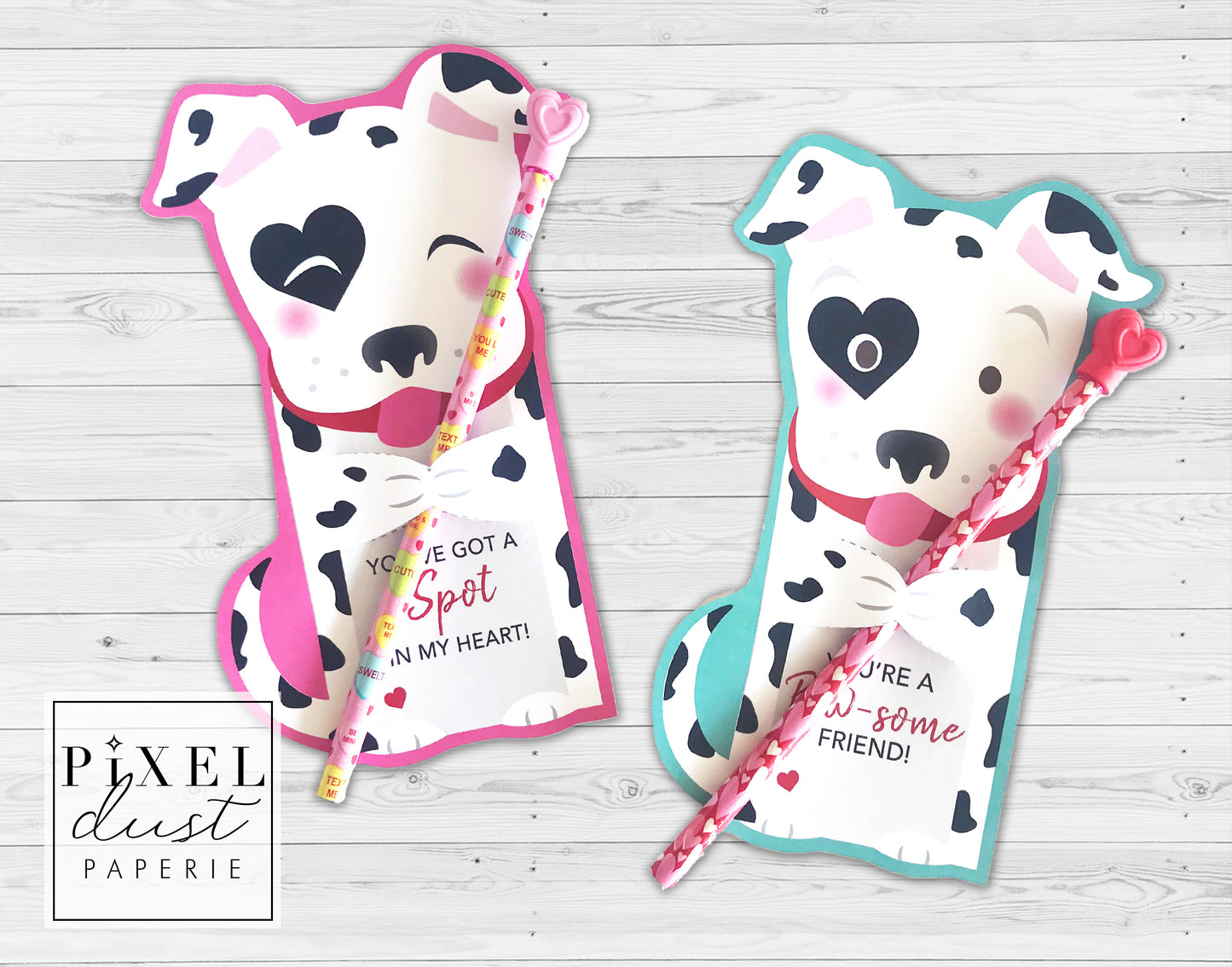Dalmatian Printable Valentine Treat Holder Cards