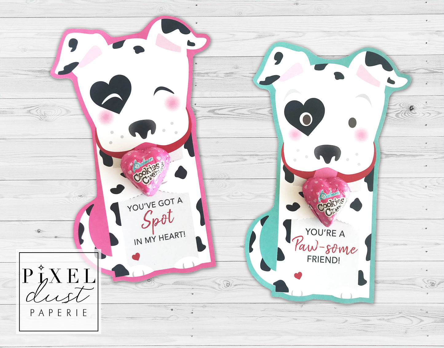 Dalmatian Printable Valentine Treat Holder Cards