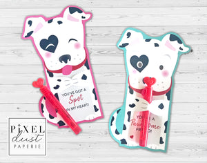 Dalmatian Printable Valentine Treat Holder Cards