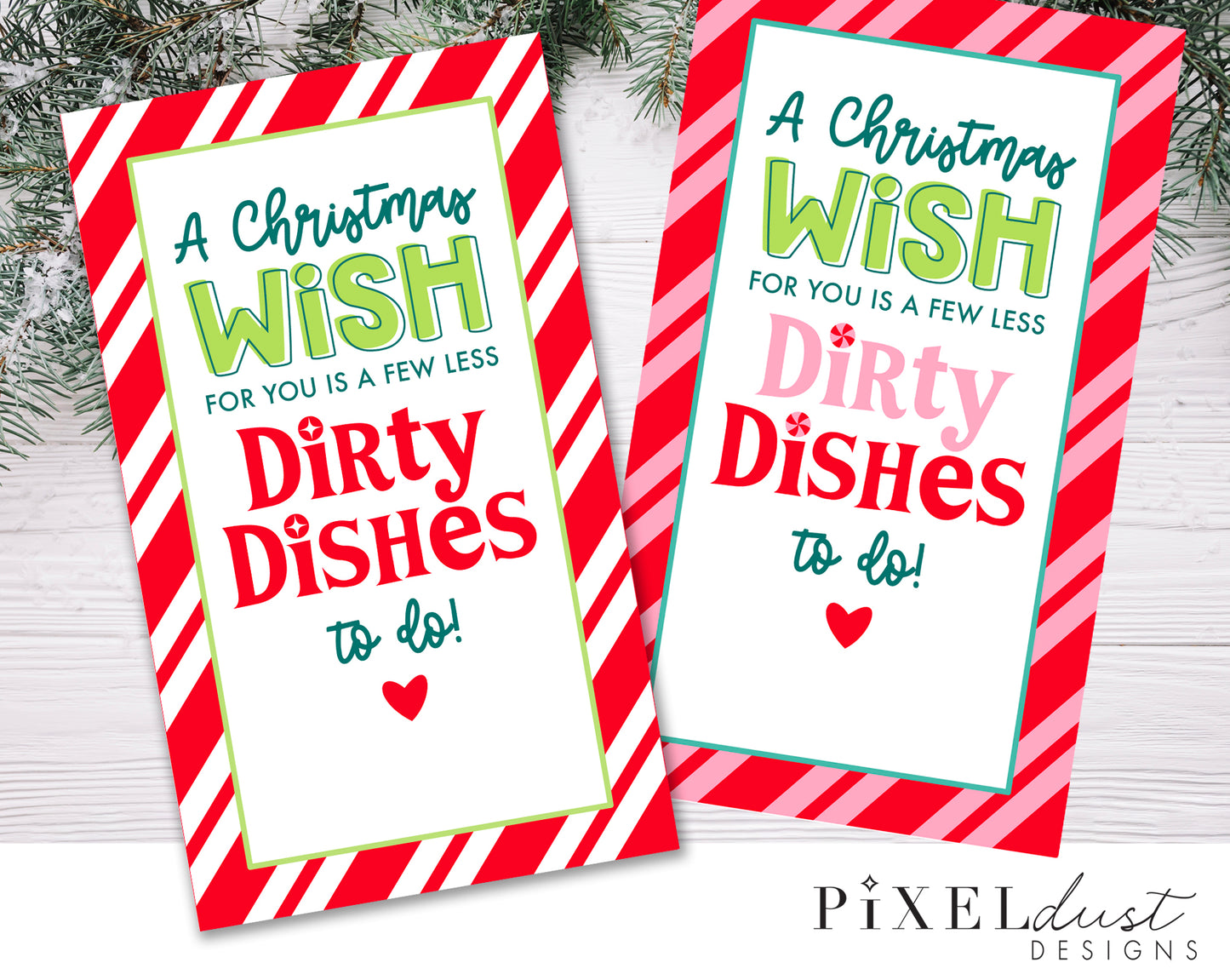 Paper Plate Gift Basket - Less Dishes Printable Christmas Gift Tags