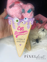 Load image into Gallery viewer, Eye Scream Halloween Printable Cards, Cotton Candy Ice Cream Cone
