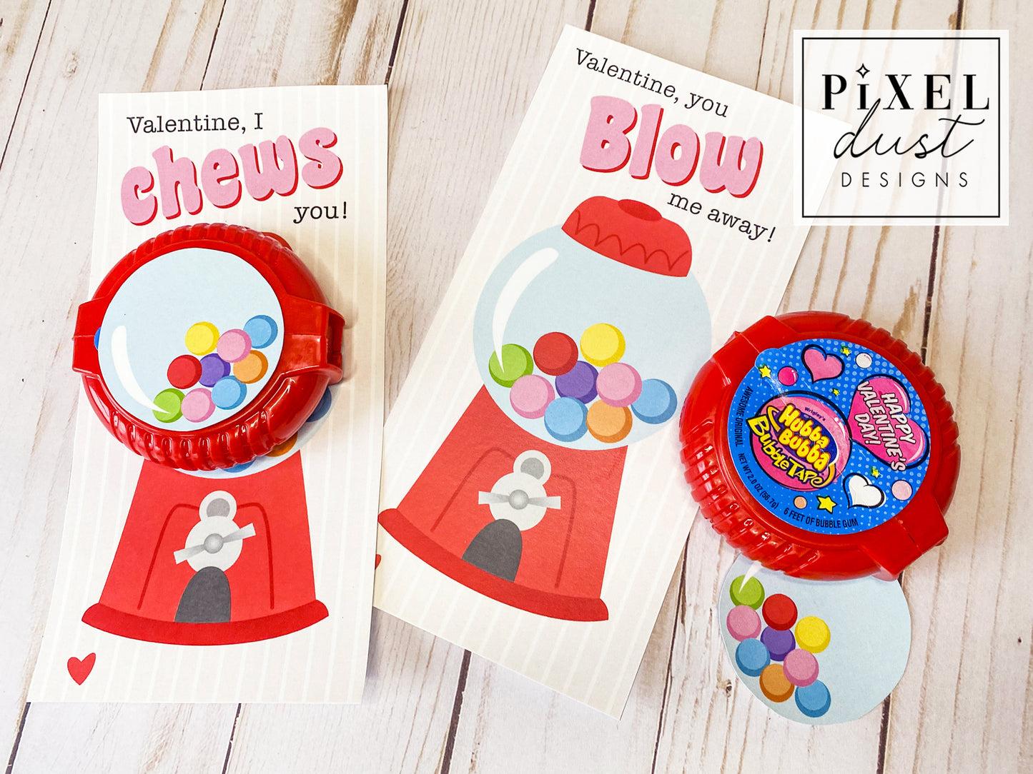 Bubblegum Machine Bubble Tape Bubble Gum Printable Valentines