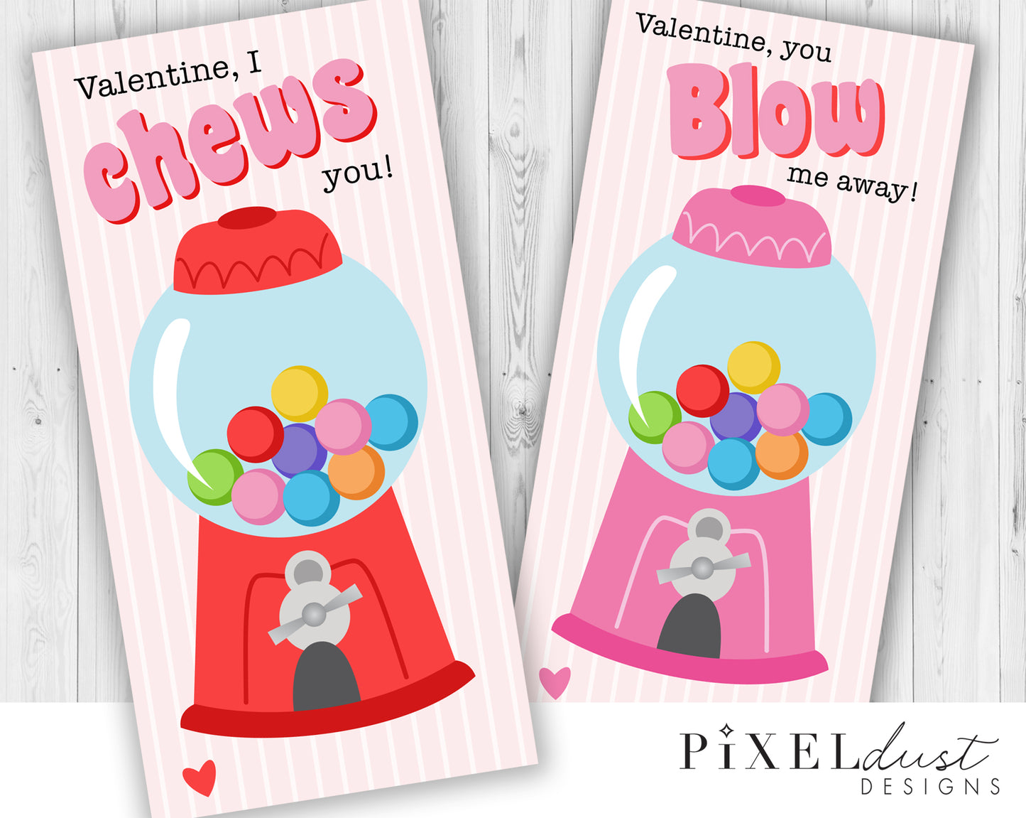 Bubblegum Machine Bubble Tape Bubble Gum Printable Valentines