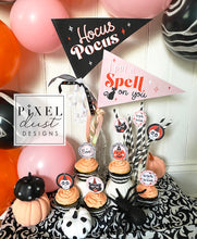Load image into Gallery viewer, Retro-inspired Halloween Printable Cupcake Toppers / Picks
