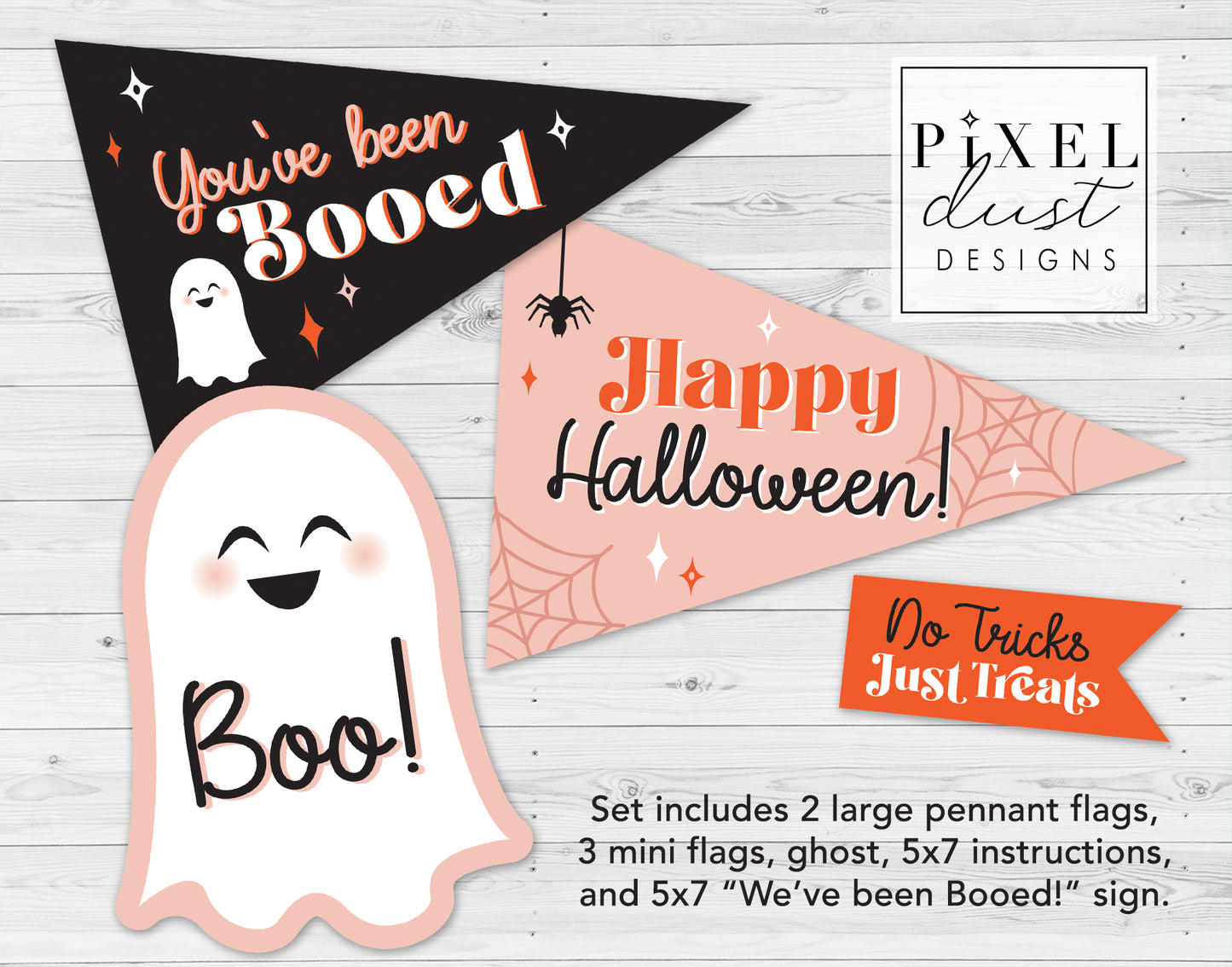 Halloween Printable Pennant Flags - You've Been Booed Set