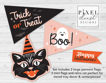 Load image into Gallery viewer, Halloween Printable Pennant Flags - Trick or Treat Set
