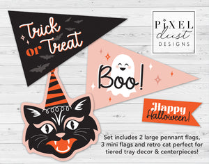 Halloween Printable Pennant Flags - Trick or Treat Set