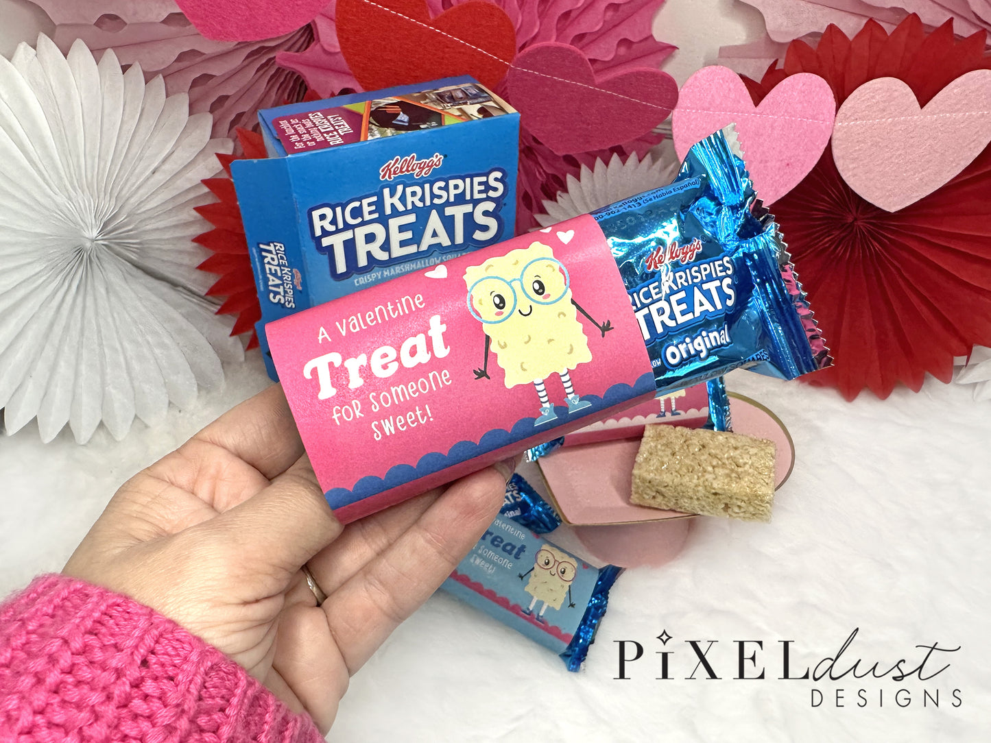 Rice Krispie Treats Printable Pink Valentines
