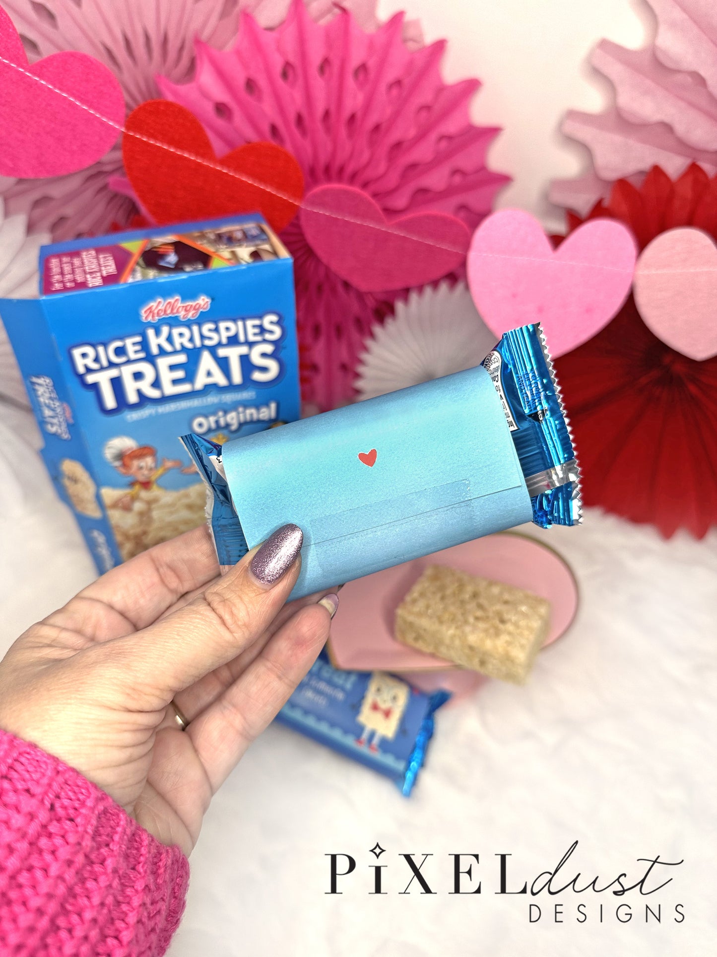 Rice Krispie Treats Printable Blue Valentines