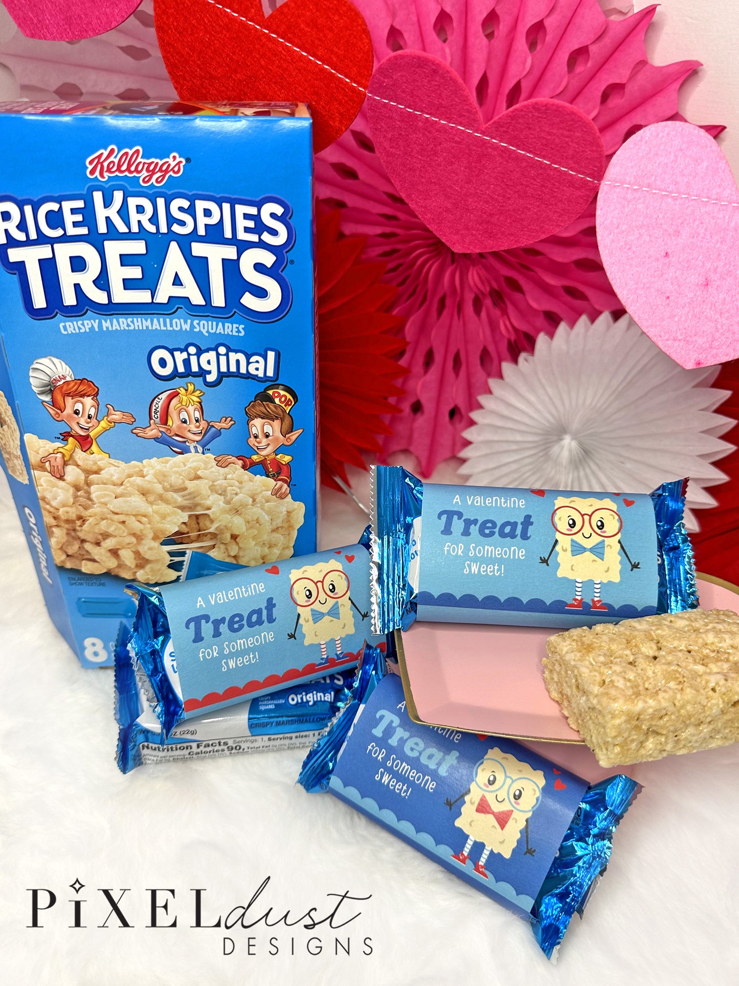 Rice Krispie Treats Printable Blue Valentines