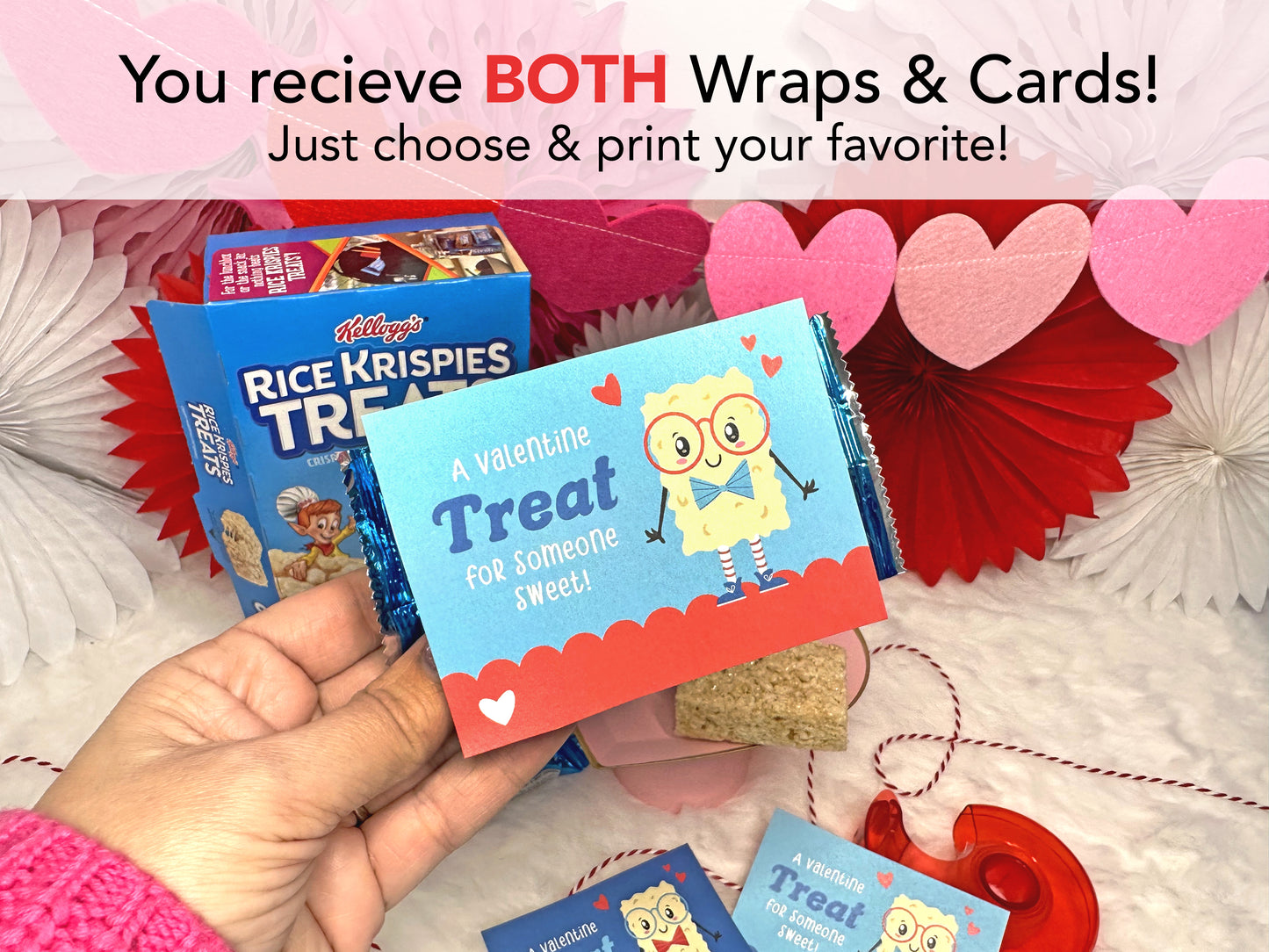 Rice Krispie Treats Printable Blue Valentines