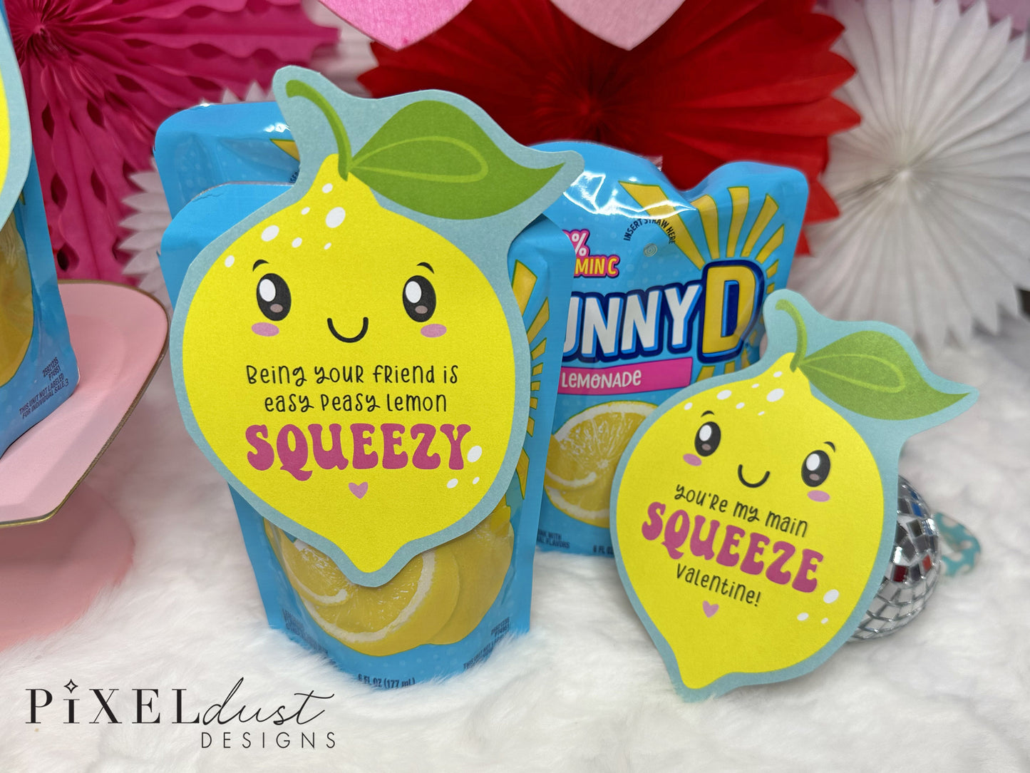 Cute Lemon "You're My Main SQUEEZE" Printable Valentines