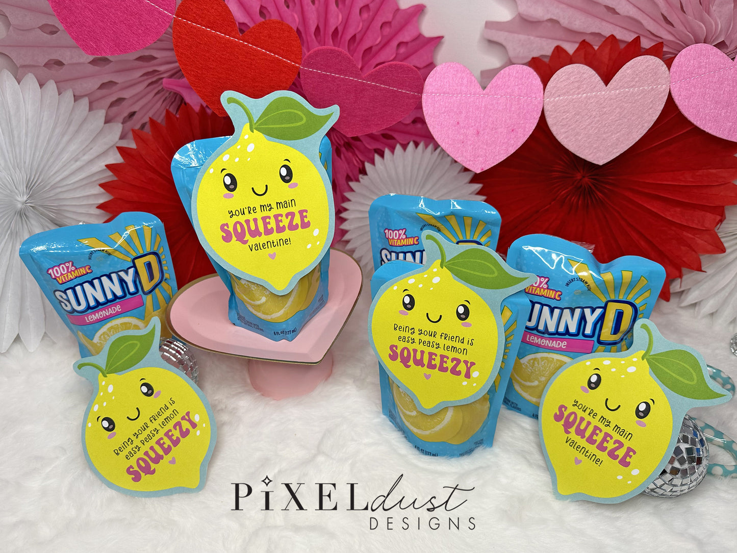 Cute Lemon "You're My Main SQUEEZE" Printable Valentines
