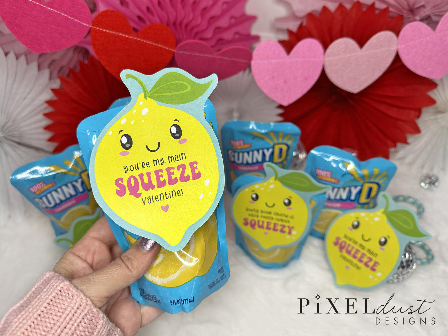 Cute Lemon "You're My Main SQUEEZE" Printable Valentines