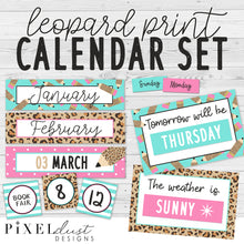 Load image into Gallery viewer, Leopard Print Classroom Calendar Set
