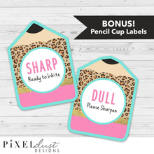 Load image into Gallery viewer, Leopard Print, Editable Sterilite Drawer Classroom Labels
