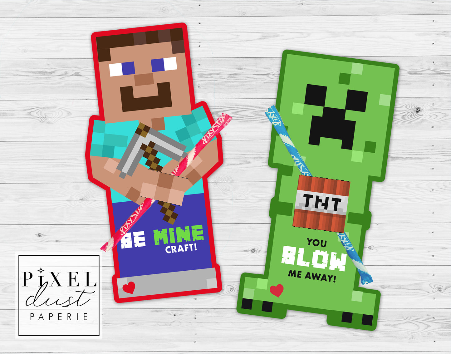 BE MINE-craft Printable Valentine's Day Treat Holder Valentine Cards